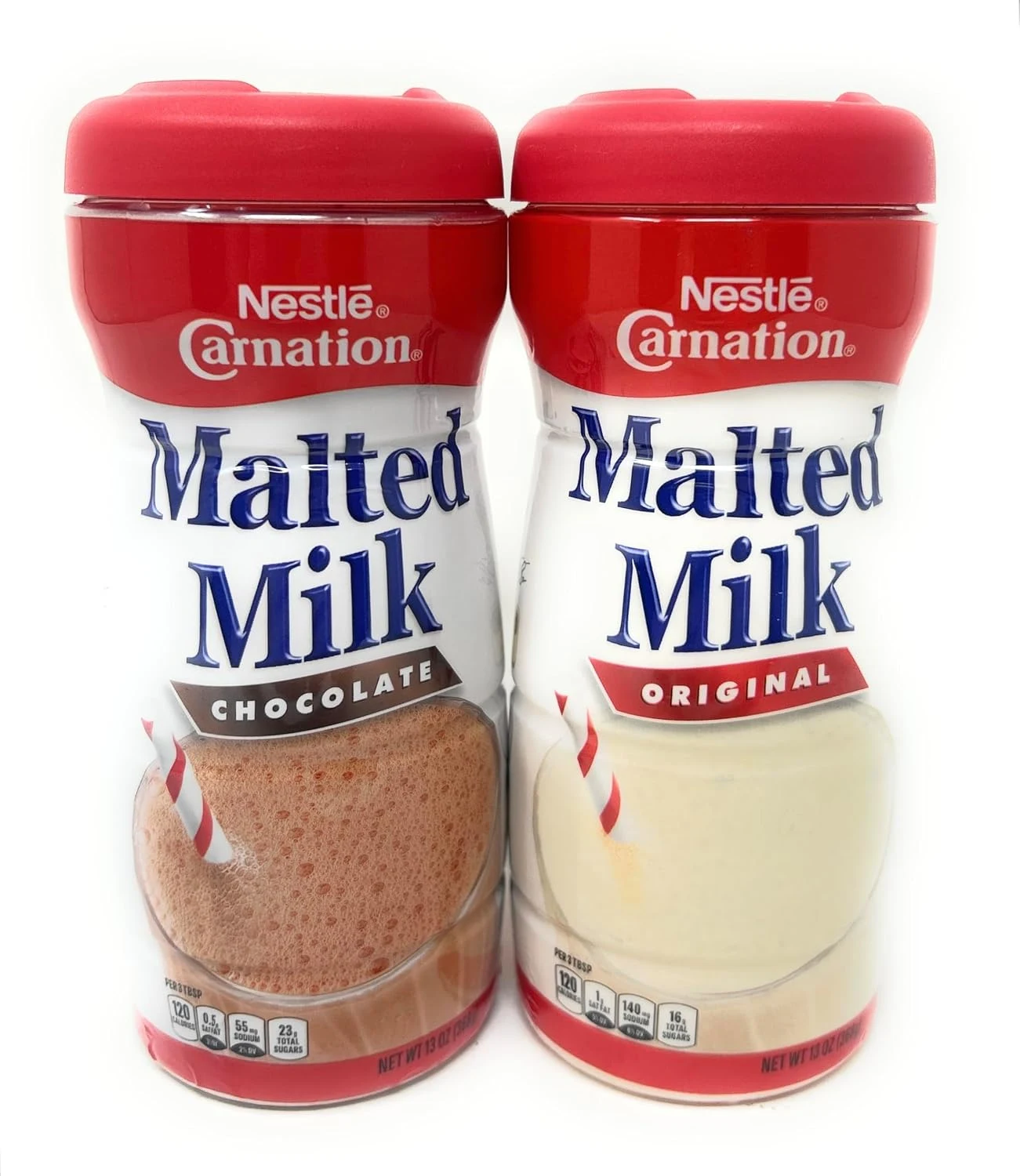 Nestle Carnation Powdered Malted Milk Variety Set - Chocolate & Original - 1 of each flavor
